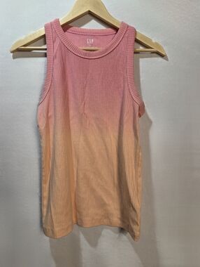 Gap Pink To Orange Ombre Ribbed Tank Size Small Racerback Boho Casual